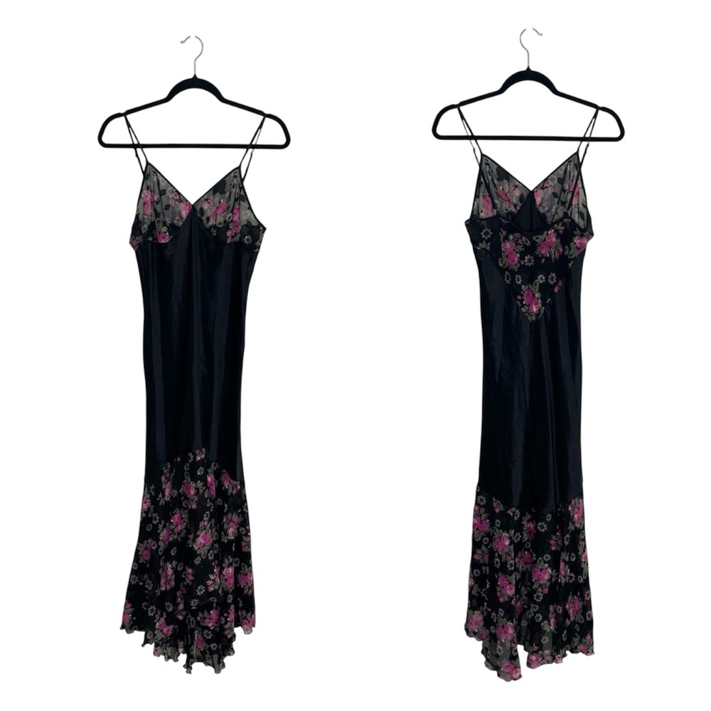 Fantasy Lingerie Vintage Black Floral Slip Dress